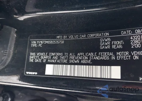 2011 Volvo S40 T5/T5 R-Design from USA, damaged, VIN YV1672MS5B2535758